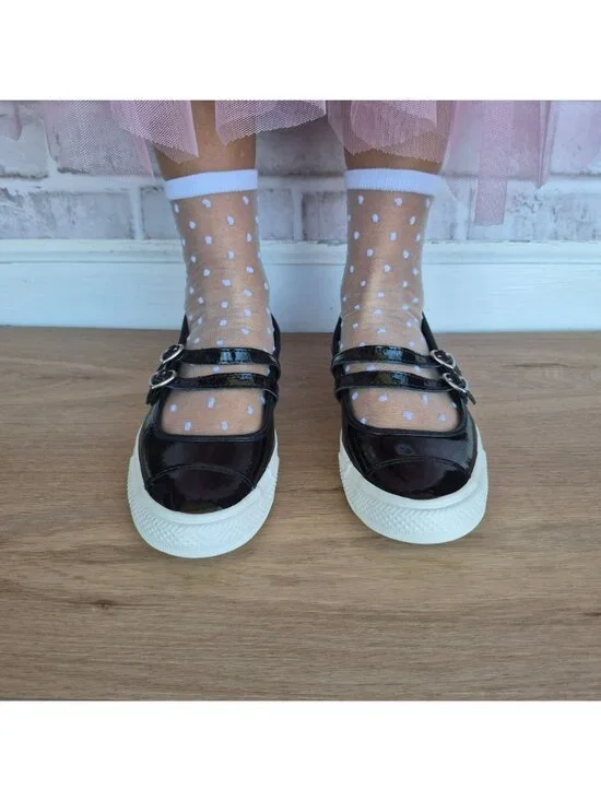 ⭐Converse Dainty Mary Jane Dark Romance Sz 9.5 Women shoes Sneaker Black A13654C - Picture 4 of 12